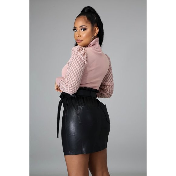 Mauve Long Sleeve Turtleneck Sweater Top #1715 - Picture 3 of 5